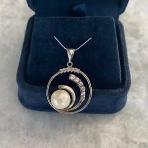 Sterling Silver and Pearl Pendant Necklace